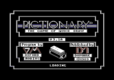 Pictionary: The Game of Quick Draw (Commodore 64) screenshot: Title screen
