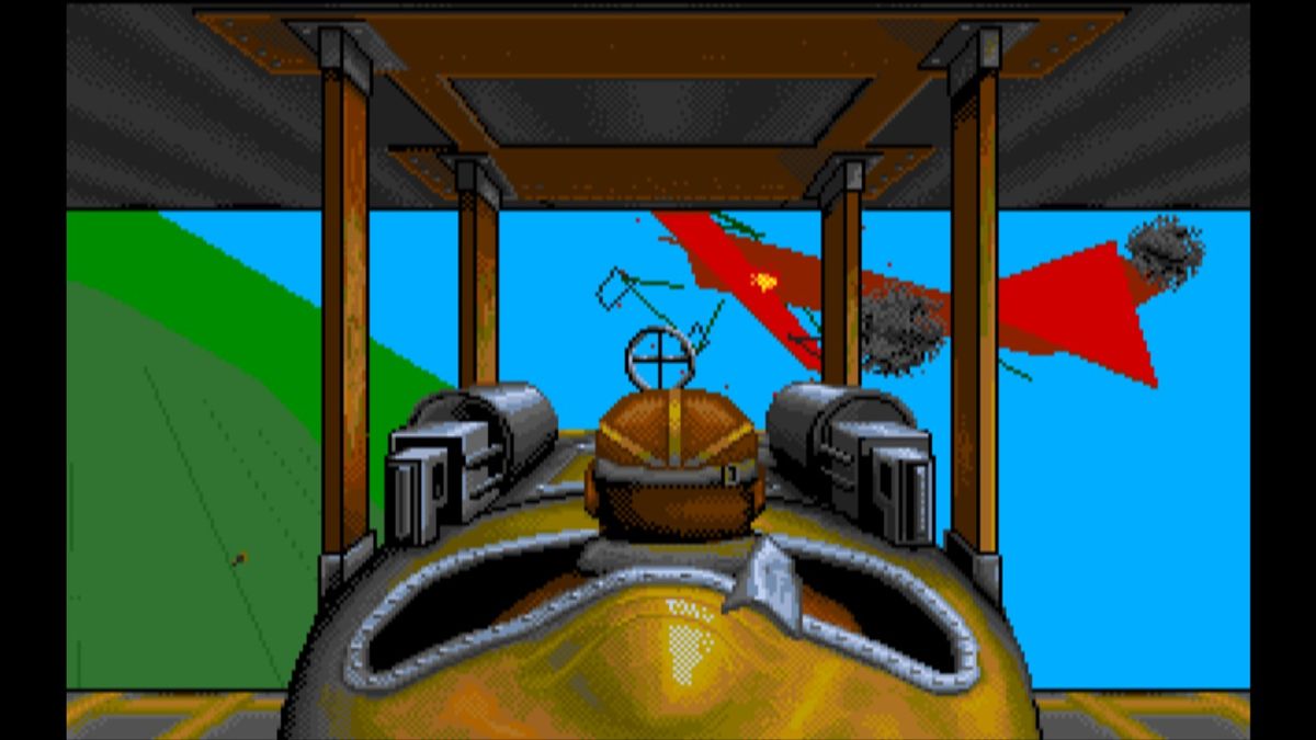 Wings (Macintosh) screenshot: Watch out the distance as collision means certain death (GOG version)