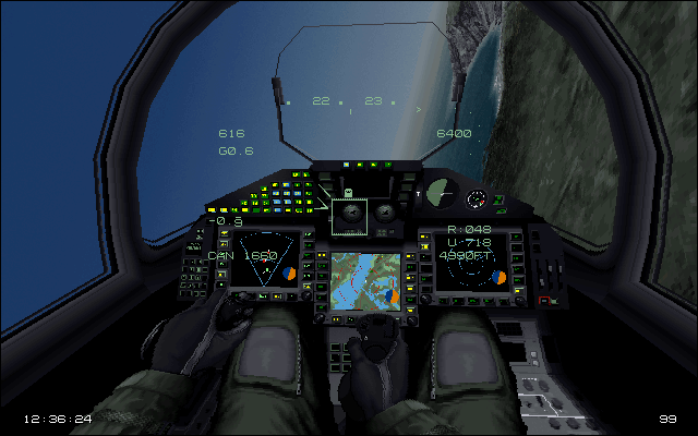 EF 2000 (DOS) screenshot: Cockpit overview