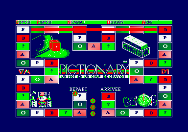 Pictionary: The Game of Quick Draw (Amstrad CPC) screenshot: The game board