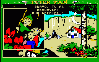 Peter Pan (Thomson TO) screenshot: Peter Pan's den was found