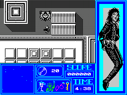 Moonwalker (ZX Spectrum) screenshot: It looks like a Sumo wrestler is about to squash Michael