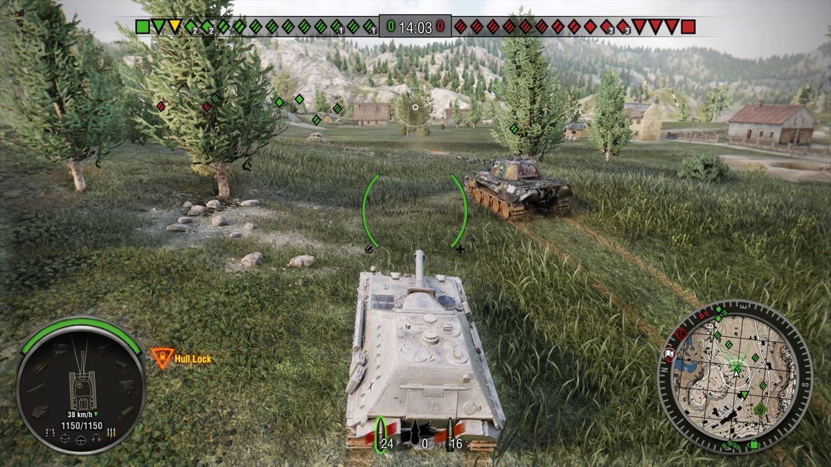World of Tanks: Monster Revenant Loaded Bundle (PlayStation 4) screenshot: Following Revenant's trail in my JPanther II