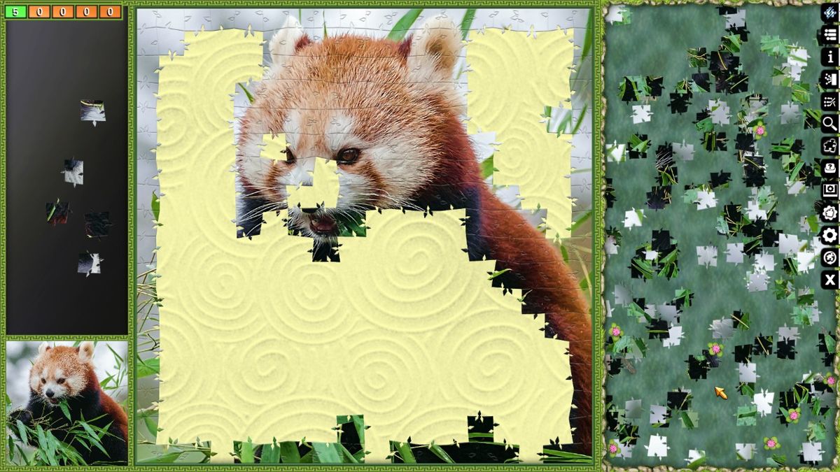 Pixel Puzzles Ultimate (Windows) screenshot: Playing a bear puzzle with the zen background
