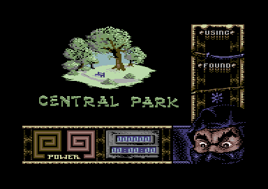 Ninja Remix (Commodore 64) screenshot: Starting Central Park