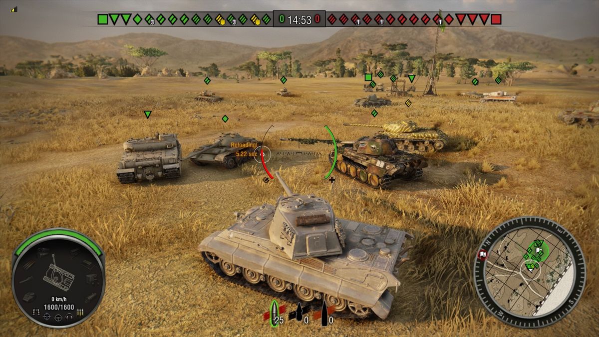 World of Tanks: Monster Revenant Loaded Bundle (PlayStation 4) screenshot: A friendly Revenant Panther next to my Tiger II tank