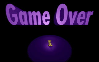 Doofus (DOS) screenshot: Game over!