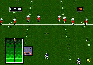 College Football's National Championship II (Genesis) screenshot: The opening kickoff