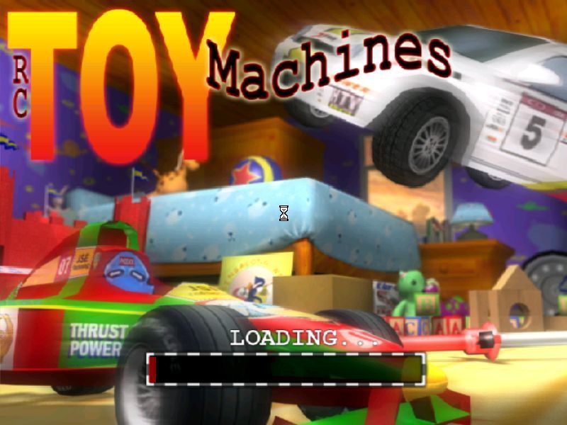 RC Toy Machines (Windows) screenshot: The game's load svreen<br>This is used throughout the game, at the start, as the race loads etc