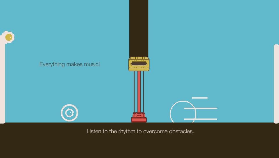 Sound Shapes (PS Vita) screenshot: Watch out not to be squashed (Trial version)