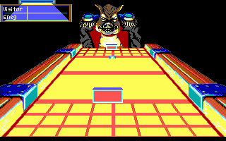 Shufflepuck Cafe (DOS) screenshot: Playing against Eneg