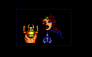 Indiana Jones and the Fate of Atlantis: The Action Game (DOS) screenshot: Comic book intro: The Nazi agent steals the statue!