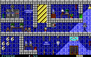 Secret Agent (DOS) screenshot: [Episode 2] From the Secret Agent's Handbook: Your primary objective is to destroy a radar dish in each level. Shooting it repeatedly should yield sufficient results. See -> Mission Objectives