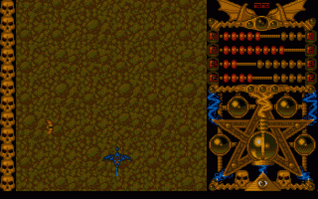 Dragon Lord (Atari ST) screenshot: Flying the dragon manually