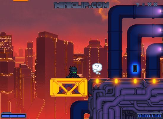 Final Ninja (Browser) screenshot: That blue object marks the end of the level