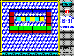 The Brick (ZX Spectrum) screenshot: One of the later layouts viewed in demo mode