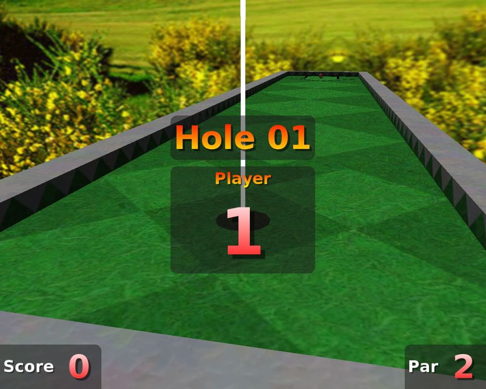 Hole in One Mini Golf (Windows) screenshot: The start of the first hole.