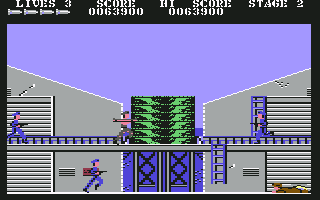 Rush'n Attack (Commodore 64) screenshot: Stage 2