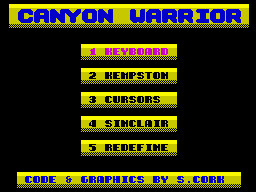 Canyon Warrior (ZX Spectrum) screenshot: Title page