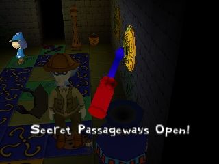 Rugrats: Scavenger Hunt (Nintendo 64) screenshot: A way to open a secret passageway.