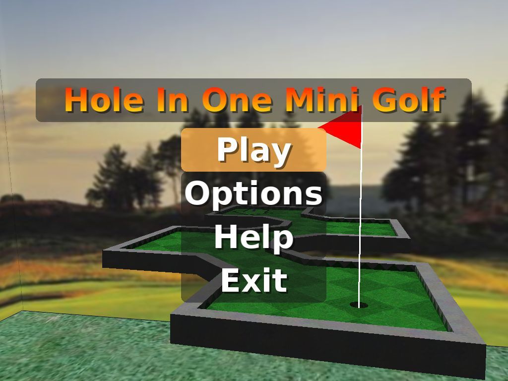 Hole in One Mini Golf (Windows) screenshot: The main menu