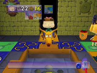 Rugrats: Scavenger Hunt (Nintendo 64) screenshot: If you meet Spike, he will carry you five spaces.