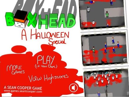 Boxhead: A Halloween Special (Browser) screenshot: Main menu