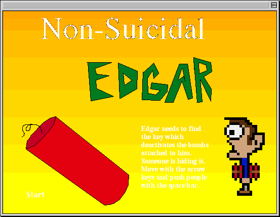 The Bogus Guru (Macintosh) screenshot: Non-Suicidal Edgar title screen.
