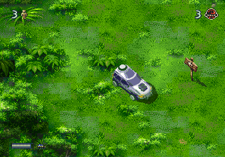 The Lost World: Jurassic Park (Genesis) screenshot: Driving the vehicle