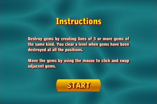 Gems Swap II (Windows) screenshot: Instructions