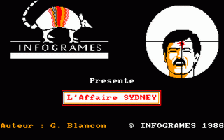The Sydney Affair (Amstrad CPC) screenshot: Sydney was shot...