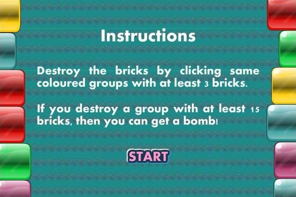 Bricks Breaking II (Windows) screenshot: Instructions