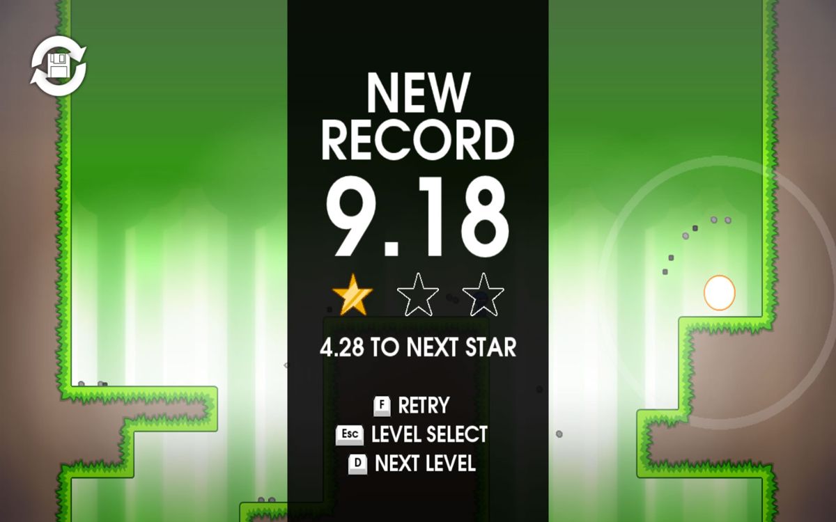 10 Second Ninja (Windows) screenshot: Level results
