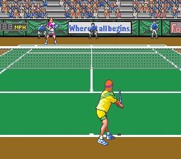 David Crane's Amazing Tennis (Genesis) screenshot: On the other side of the net