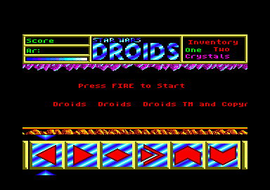 Star Wars: Droids (Amstrad CPC) screenshot: Title screen.