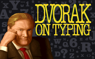 Dvorak on Typing (DOS) screenshot: Title Screen.