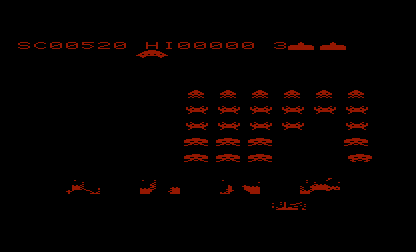 Avenger (VIC-20) screenshot: Got shot down