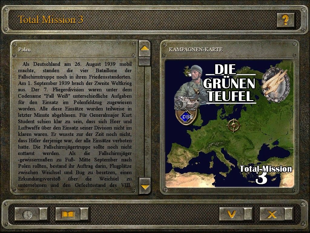 Total Mission 3: Die Grünen Teufel (Windows) screenshot: Campaign map