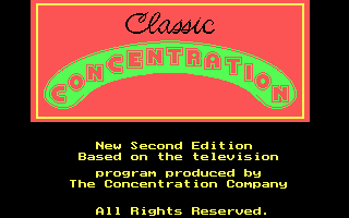 Classic Concentration: 2nd Edition (DOS) screenshot: Title screen