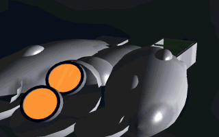 Wingstar (DOS) screenshot: Intro - Spaceship closeup