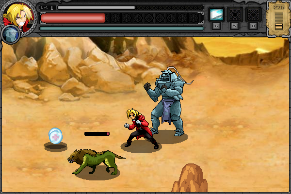 Fullmetal Alchemist: Iron & Flame (Browser) screenshot: Health pills