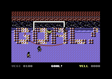 4 Soccer Simulators (Commodore 64) screenshot: GOAL!