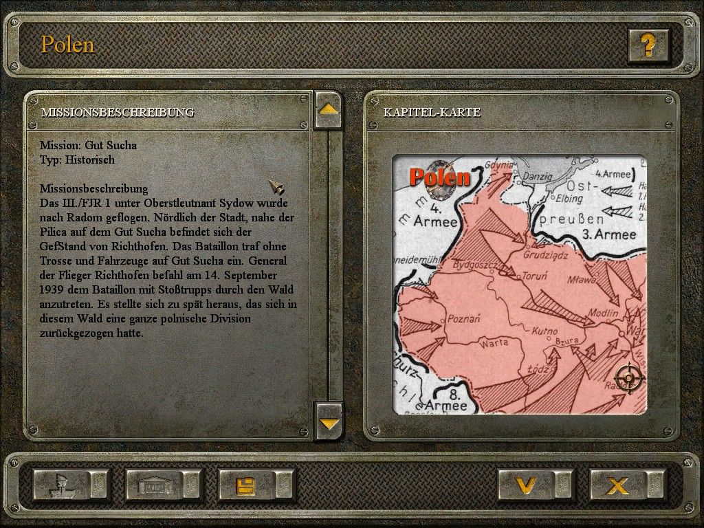 Total Mission 3: Die Grünen Teufel (Windows) screenshot: Chapter map