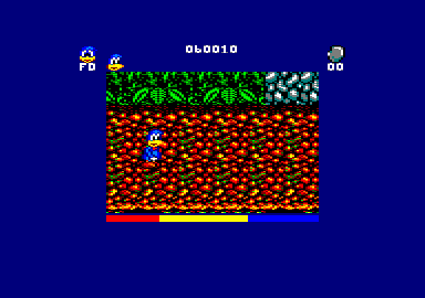Dynamite Düx (Amstrad CPC) screenshot: Starting level 3