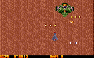 Arya Vaiv (DOS) screenshot: The final boss is a speedy fella.