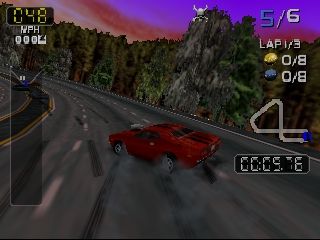 San Francisco Rush 2049 (Nintendo 64) screenshot: Losing control