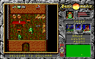 Battle Master (DOS) screenshot: Searching one of the many homes of Dullham for food and weapons.