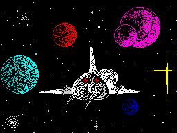 Megamix 1: Axons / Galactic Gunners (ZX Spectrum) screenshot: Axons - Loading screen