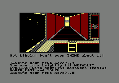 Imagination (Amstrad CPC) screenshot: In a corridor.