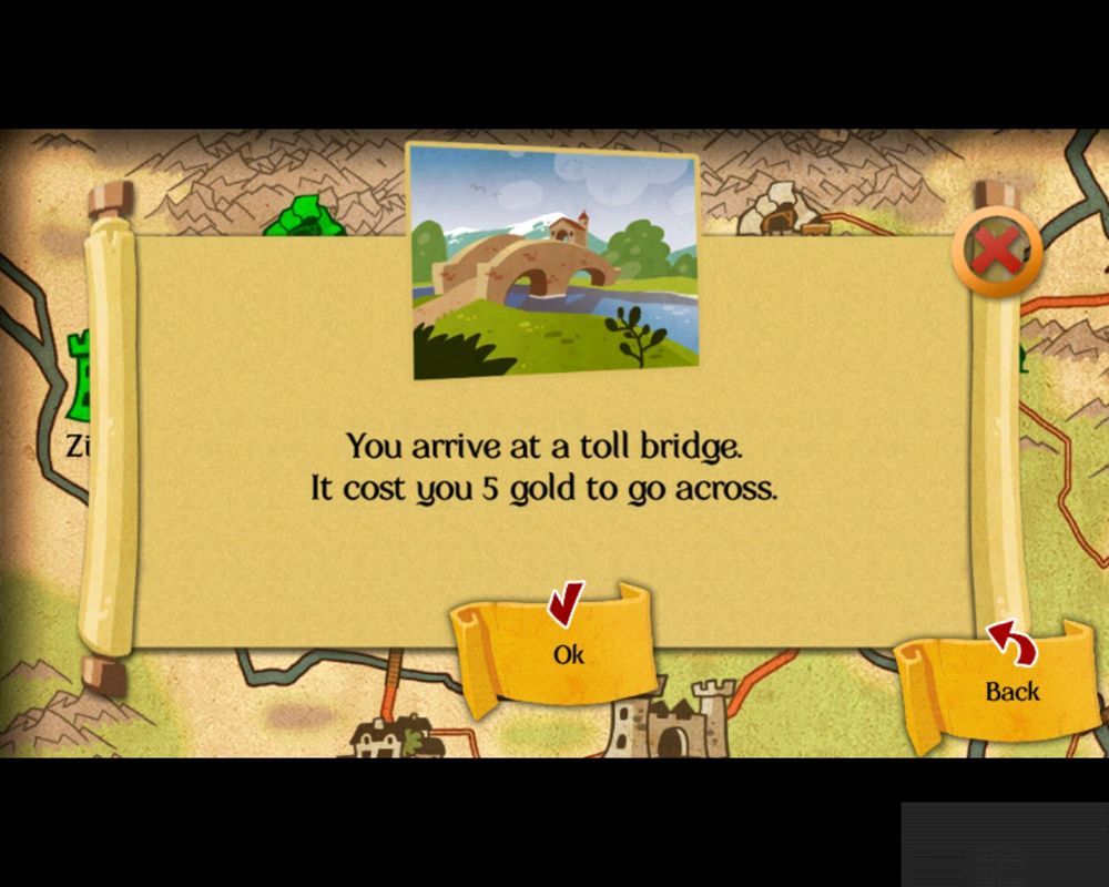 16-bit Trader (Windows) screenshot: You took a trip but had to cross a toll bridge